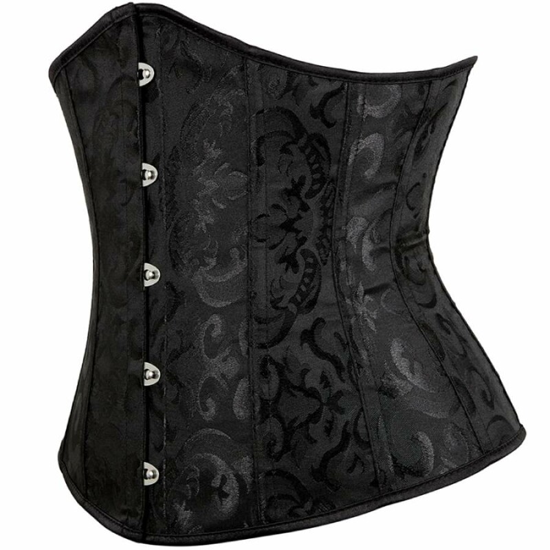 Корсет мереживний Star Night з трусиками, чорний, XL - Зображення 4