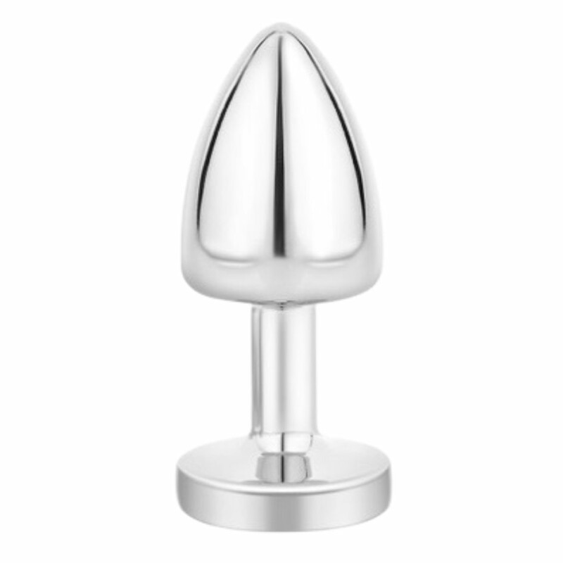 Анальна пробка NO TABOO MINI Silver, 34 г, металева з прозорим каменем, срібна, 6 х 2.5 см - Зображення 5