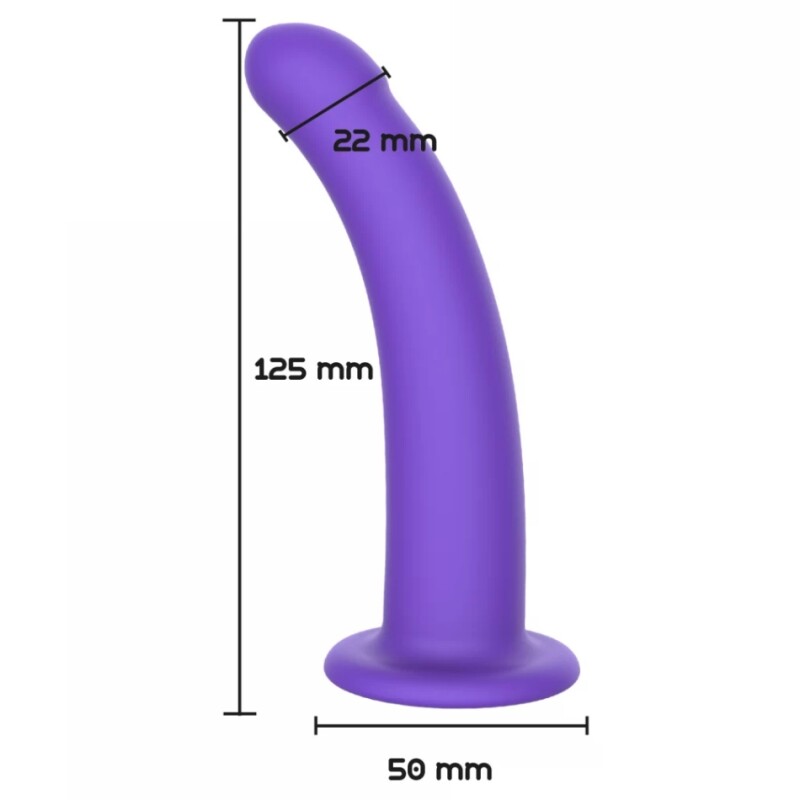 Фалоімітатор страпон на присосці S, ToyJoy Get Real Silicone Harness Dong S фіолетовий, 12.5 см х 2.2 см - Изображение 4