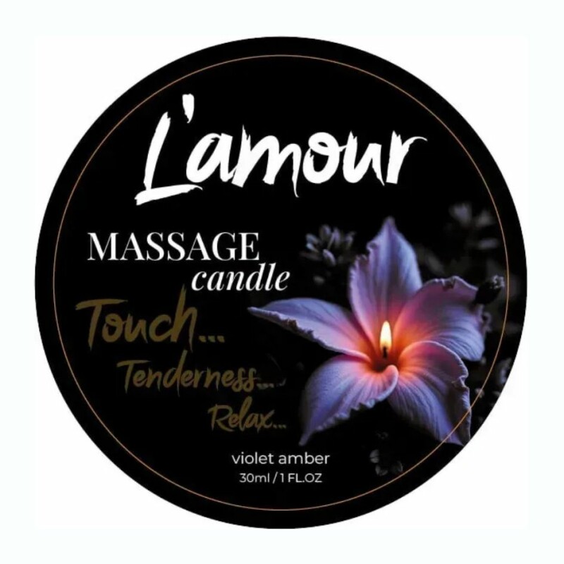 Масажна свічка, 30 мл, L'amour Violet Amber сандал + ваніль + фіалка