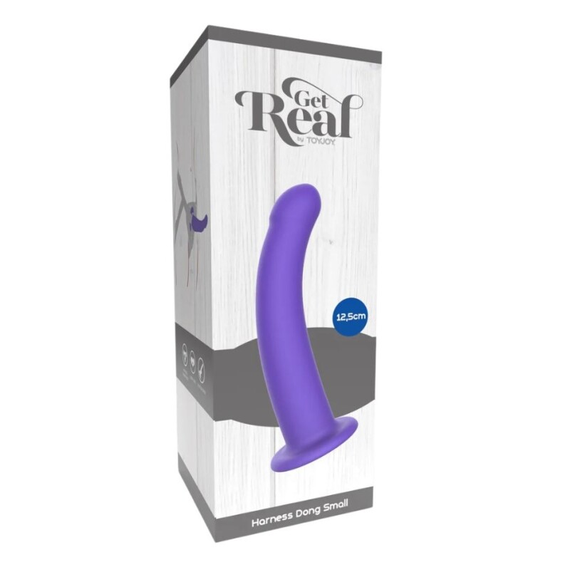 Фалоімітатор страпон на присосці S, ToyJoy Get Real Silicone Harness Dong S фіолетовий, 12.5 см х 2.2 см - Изображение 5