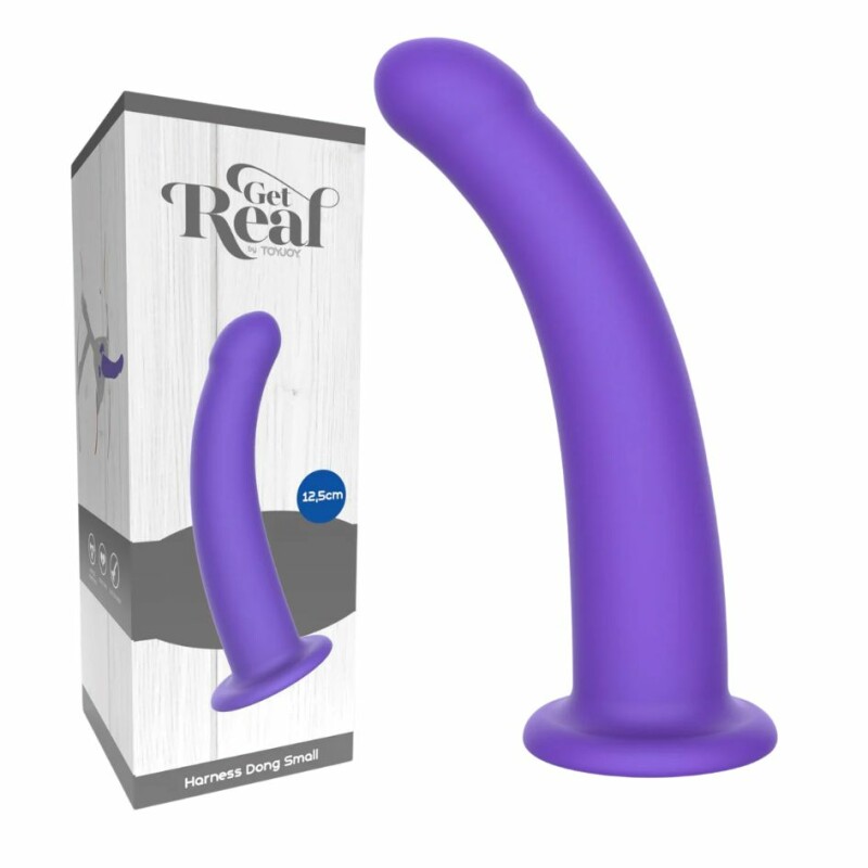 Фалоімітатор страпон на присосці S, ToyJoy Get Real Silicone Harness Dong S фіолетовий, 12.5 см х 2.2 см - Изображение 2