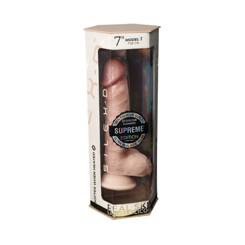 Фалоімітатор реалістичний SilexD Model 1 Supreme Real Skin на присосці, бежевий, 17.8 х 3.8 см - Изображение 1