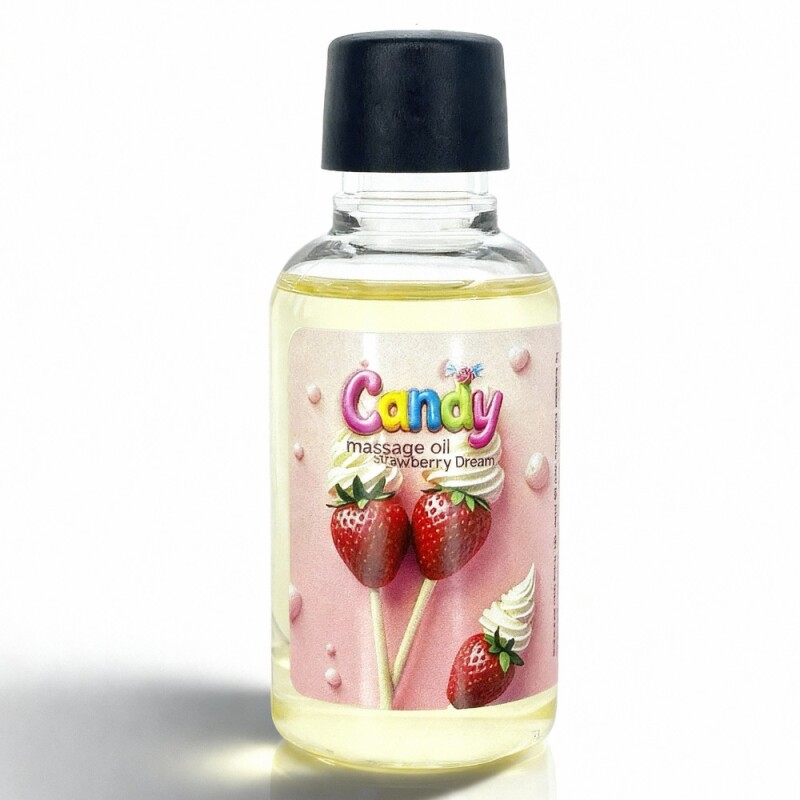 Масажна олійка Candy Massage Oil Strawberry Dream с ароматом полуниці з вершками, 50 мл