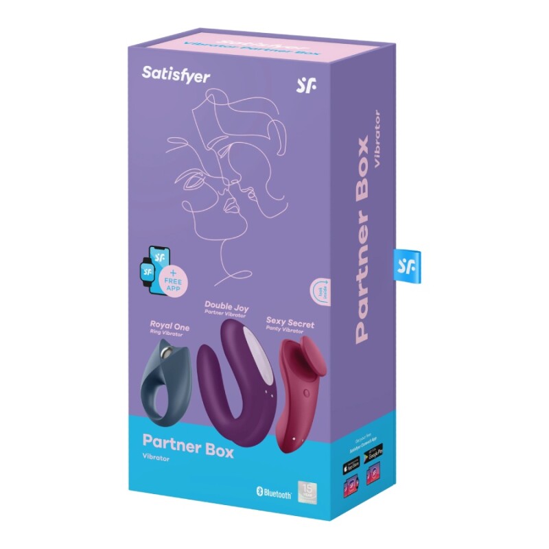 Набір вібраторів Satisfyer Partner Box 3 Смарт-вібратор для пар, Вібратор у трусики, Віброкільце - Изображение 1