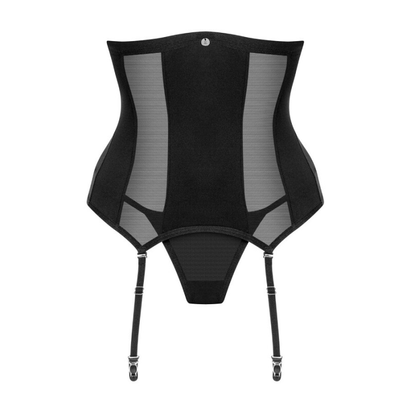 Корсет зі стрінгами Obsessive Chic Amoria з ремінцями, чорний, XS-S - Изображение 2