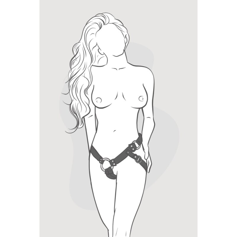 Трусики для страпона Adrien Lastic Lastic Strap-on джинсові, чорні, One Size - Зображення 2