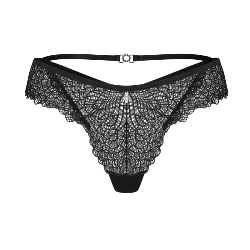 Трусики Obsessive Iliosa мереживні, чорні, L-XL - Зображення 2