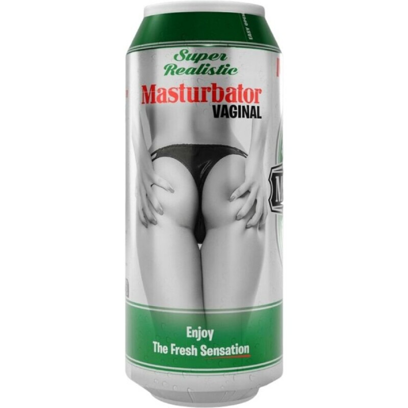 Мастурбатор вагiна Alive Heineken у вигляді банки, бежевий, 16 х 2 см - Изображение 3