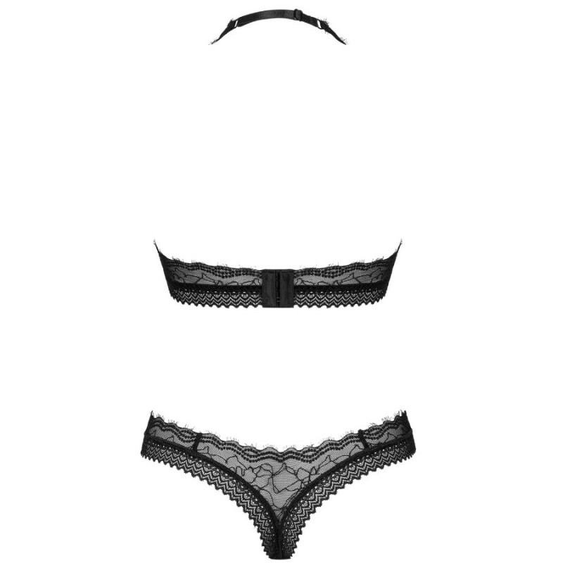 Комплект спідньої білизни Obsessive Medilla з мереживом, чорний, XS-S - Изображение 3