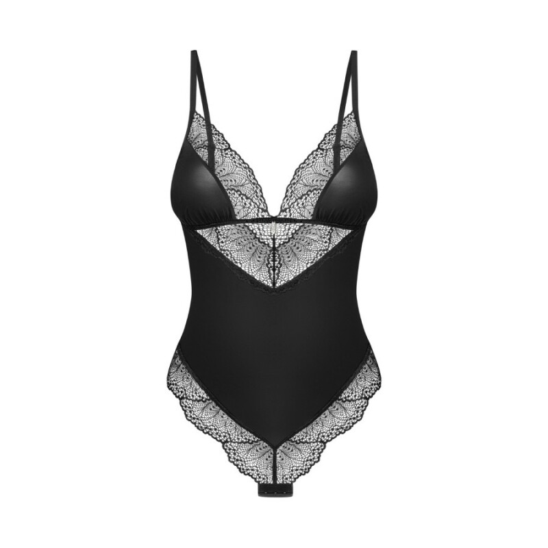 Боді Obsessive Lobellis мереживне, чорне, XS-S - Зображення 3
