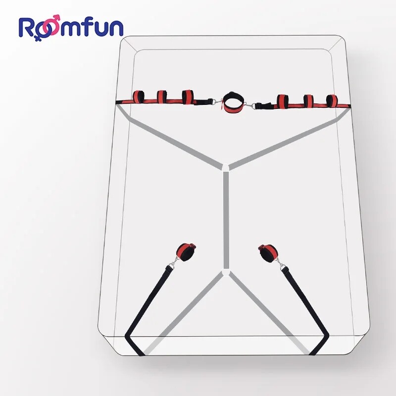 Система для фіксації у ліжку Roomfun Bedroom Bondage червоно-чорна