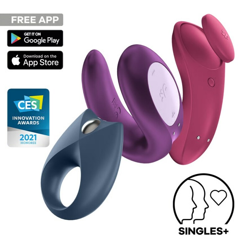 Набір вібраторів Satisfyer Partner Box 3 Смарт-вібратор для пар, Вібратор у трусики, Віброкільце