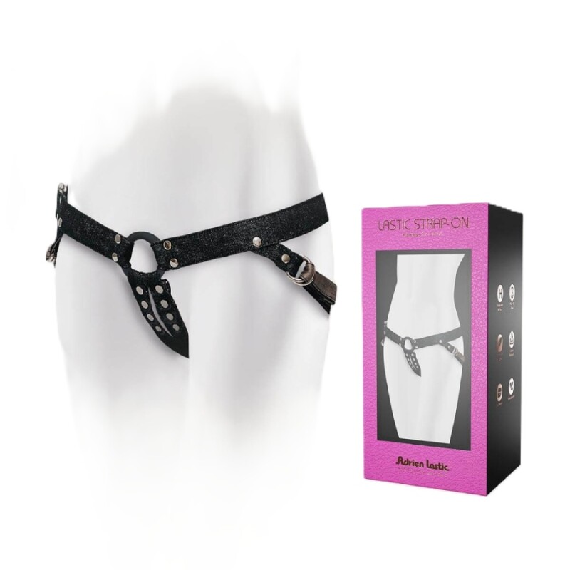 Трусики для страпона Adrien Lastic Lastic Strap-on джинсові, чорні, One Size