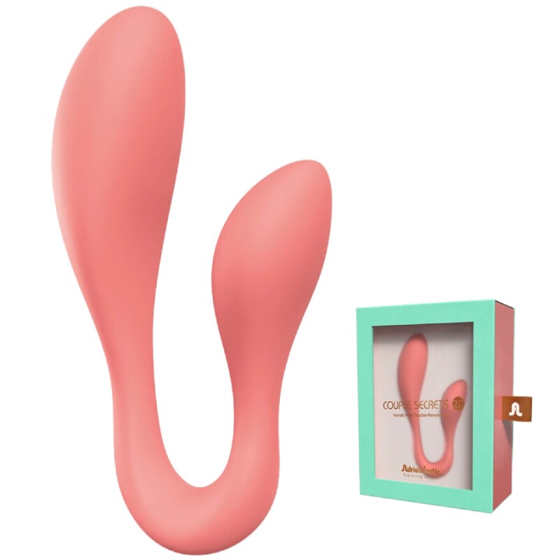 Вібратор для пар Adrien Lastic Couple Secrets 2 з керуванням з додатка, рожевий, 10.8 х 3.5 см