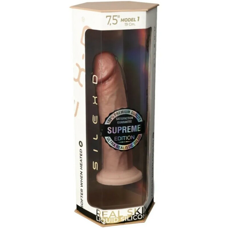 Фалоімітатор термореактивний Silexd Real Skin рідкий силікон, беж, 19 х 4 см - Зображення 2