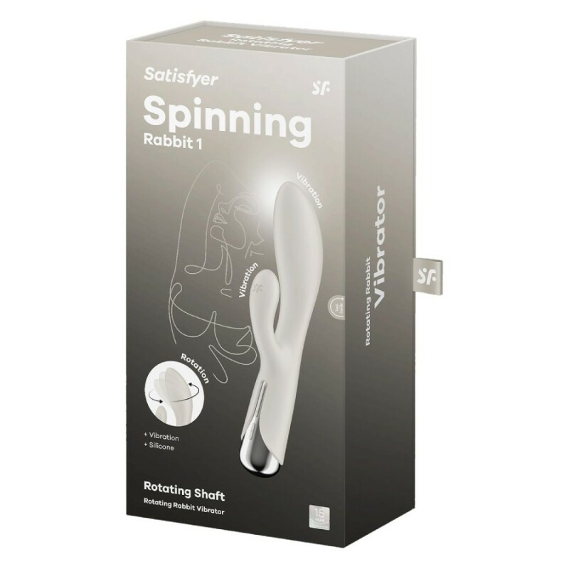 Вібратор-кролик Satisfyer Spinning Rabbit 1 для точки G та клітора, білий, 20 х 3.5 см - Зображення 1