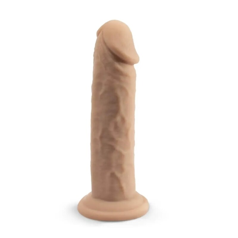 Фалоімітатор термореактивний Silexd Real Skin рідкий силікон, беж, 15.4 х 3.5 см - Зображення 1