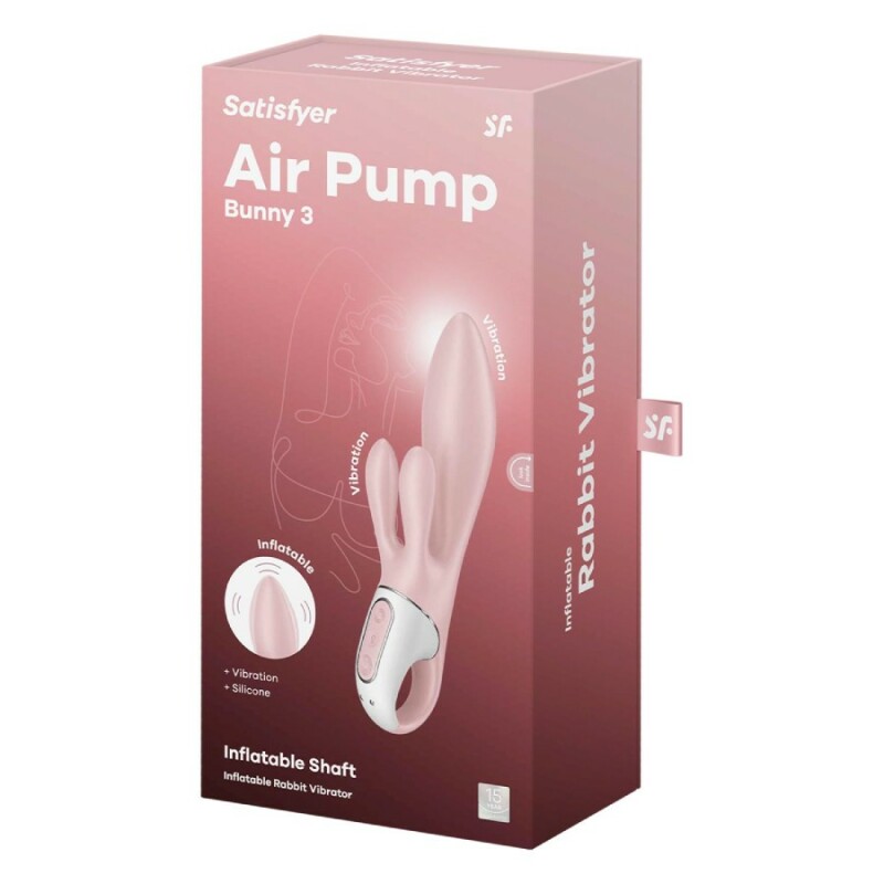 Вібратор-кролик Satisfyer Air Pump Bunny рожевий, 21 х 4 см - Зображення 1