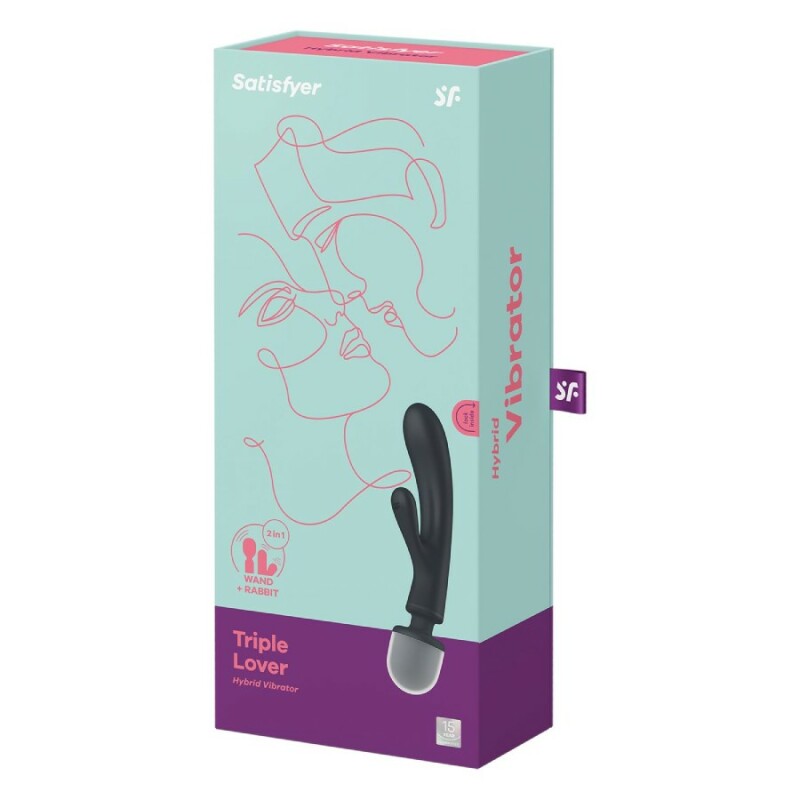 Вібратор-мікрофон Satisfyer Triple Lover потрійна дія, сірий, 24 х 3.8 см - Зображення 1