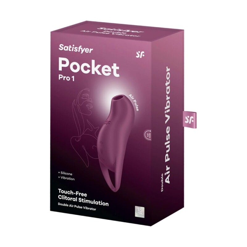 Вакуумний стимулятор клітора Pocket Pro 1 з вібрацією, бордовий, 14 х 3.6 см - Зображення 1