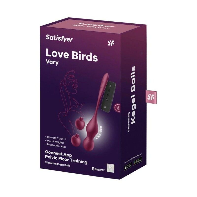 Вагінальні віброкульки Love Birds Vary з додатком і пультом, бордові, 22.2 х 3.3 см - Зображення 1
