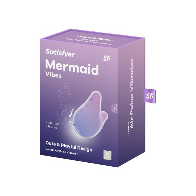 Вакуумний стимулятор клітора Mermaid Vibes з вібрацією, рожево-фіолетовий, 9.5 х 5.7 см - Зображення 1