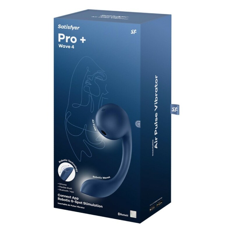 Вібратор для точки G та клітора Satisfyer Pro+ Wave 4 з додатком, блакитний, 26.5 х 4.1 см - Зображення 1