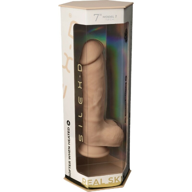 Фалоімітатор термореактивний Silexd Real Skin рідкий силікон, беж, 17.8 х 3.8 см - Зображення 3