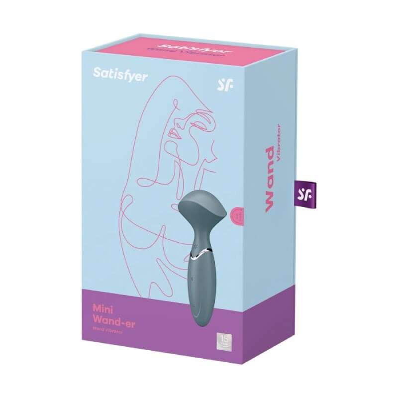 Вібромасажер Satisfyer Mini Wand-er компактний, сірий, 5.8 х 6.3 см - Зображення 1