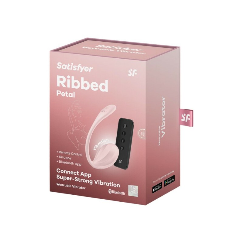 Вібратор у трисики Satisfyer Ribbed Petal з додаткомі пультом, рожевий, 23.5 х 3.8 см - Зображення 1