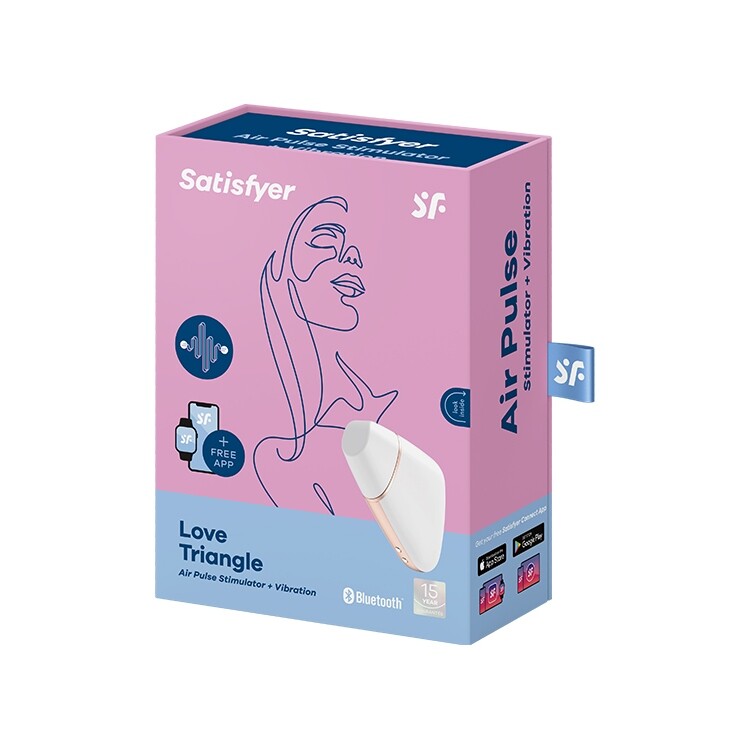 Вібратор для клітора Satisfyer Love Triangle з додатком, білий, 8.8 х 6 см - Зображення 1