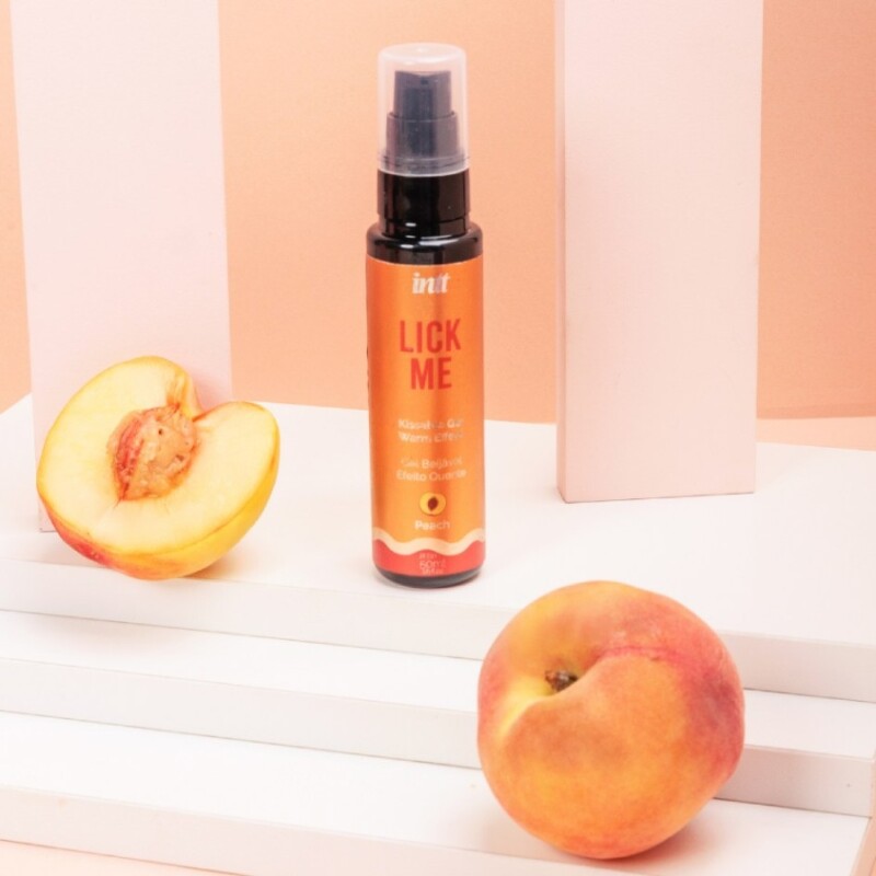 Їстівний лубрикант з ефектом тепла INTT Lick Me Peach зі смаком персика, 50 мл - Зображення 7