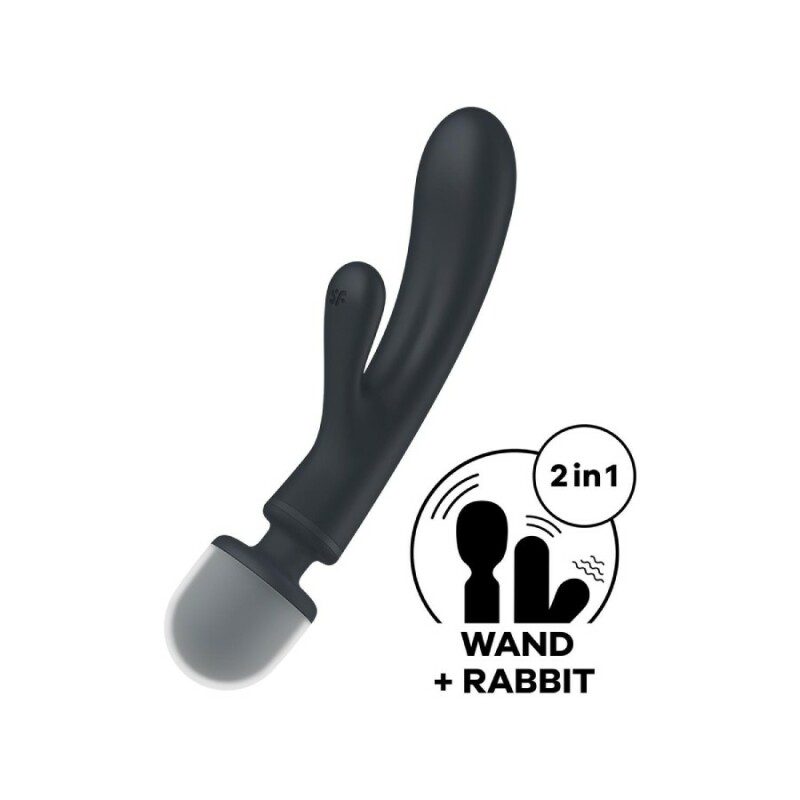 Вібратор-мікрофон Satisfyer Triple Lover потрійна дія, сірий, 24 х 3.8 см - Зображення 2