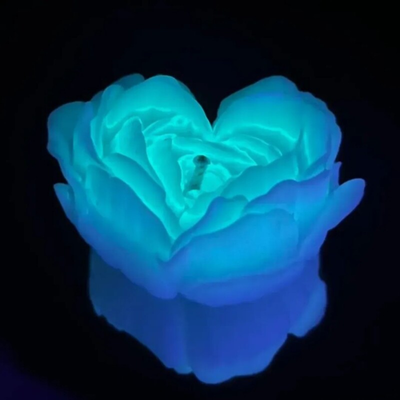 Свічка троянда люмінісцентна GlowKink 62 г, низькотемпературна, L, для БДСМ, блакитна - Зображення 2