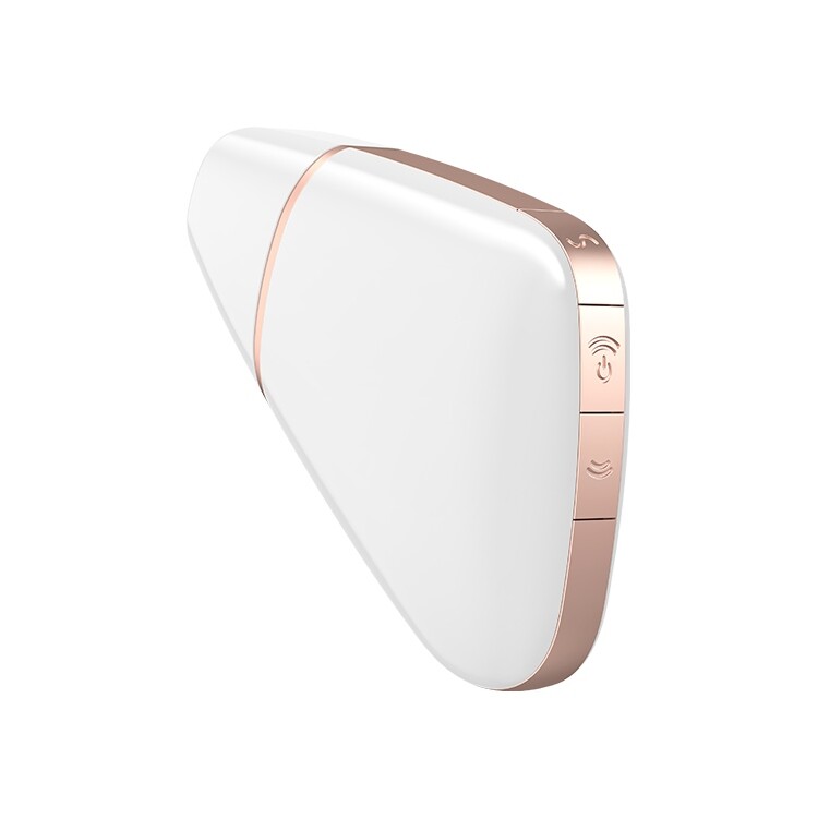 Вібратор для клітора Satisfyer Love Triangle з додатком, білий, 8.8 х 6 см - Зображення 4