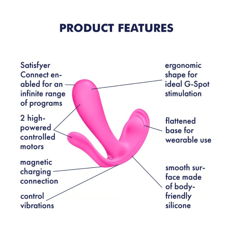 Вібратор у трусики Satisfyer Top Secret+ з додатком, чорний, 11 х 3 см - Зображення 4