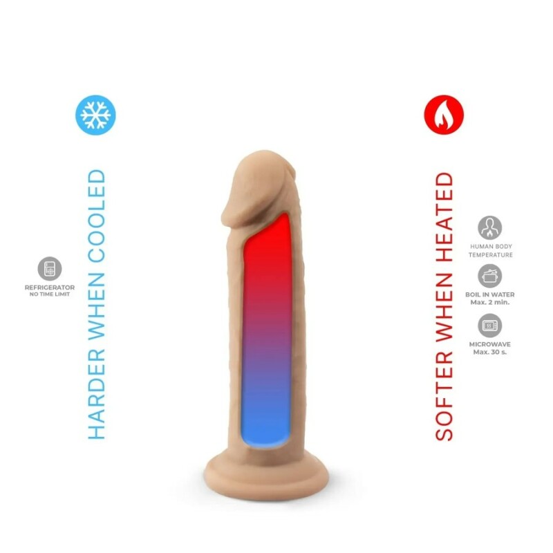 Фалоімітатор термореактивний Silexd Real Skin рідкий силікон, беж, 15.4 х 3.5 см - Зображення 3