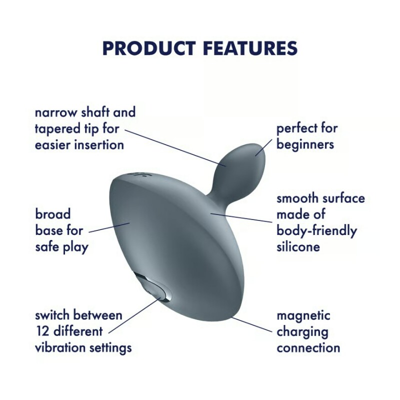 Анальний вібратор Satisfyer Booty Absolute Beginners 4 з широкою основою, сірий, 7.8 х 8.3 см - Зображення 6
