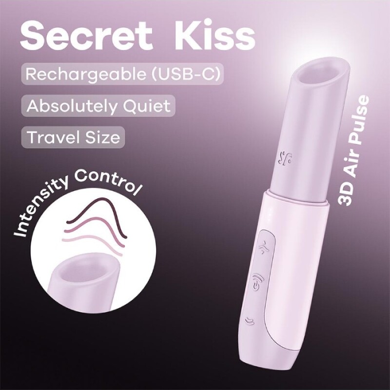 Вакуумний стимулятор клітора Satisfyer Secret Kiss безконтактний, рожевий, 12.5 х 2.7 см - Зображення 6