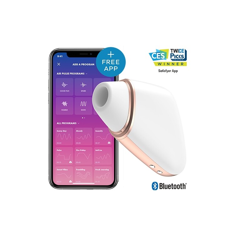 Вібратор для клітора Satisfyer Love Triangle з додатком, білий, 8.8 х 6 см - Зображення 7