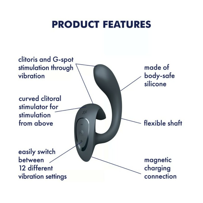 Вібратор G for Goddess 1 для точки G та клітора Satisfyer, сірий, 18.5 х 4 см - Изображение 7