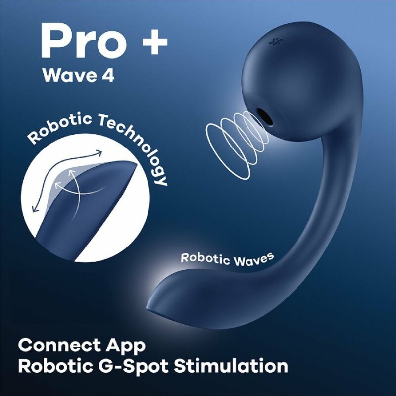 Вібратор для точки G та клітора Satisfyer Pro+ Wave 4 з додатком, блакитний, 26.5 х 4.1 см - Зображення 7