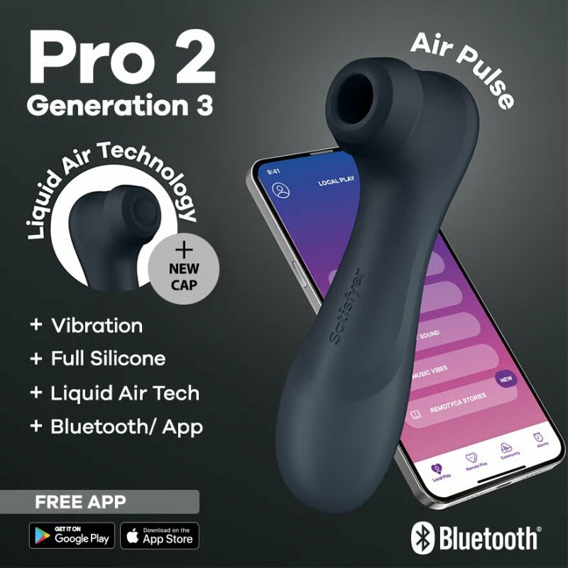 Вібратор Satisfyer Pro 2 Liquid Air з додатком, чорний, 16.4 см - Зображення 9