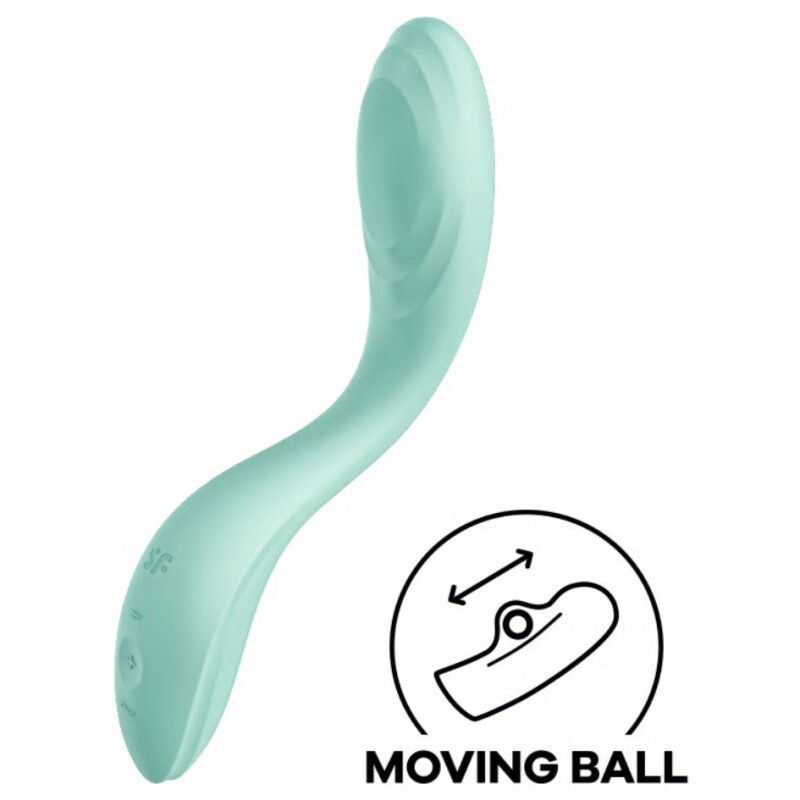 Вібратор з рухливою кулькою Satisfyer Rrrolling Pleasure м'ятний, 3.9 х 21.9 см