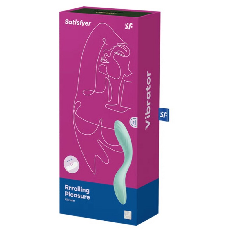 Вібратор з рухливою кулькою Satisfyer Rrrolling Pleasure м'ятний, 3.9 х 21.9 см - Зображення 1