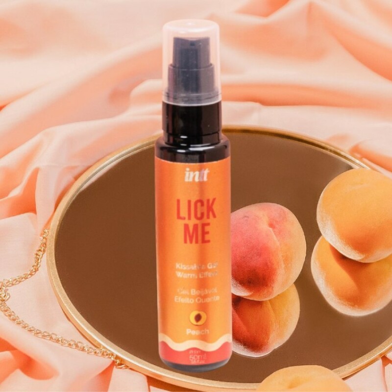 Їстівний лубрикант з ефектом тепла INTT Lick Me Peach зі смаком персика, 50 мл - Зображення 5