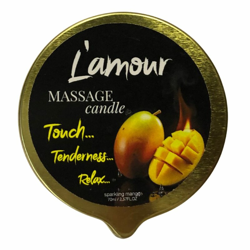 Масажна свічка, 70 мл, L'amour Mango стигле манго + ананас + мускус - Изображение 1