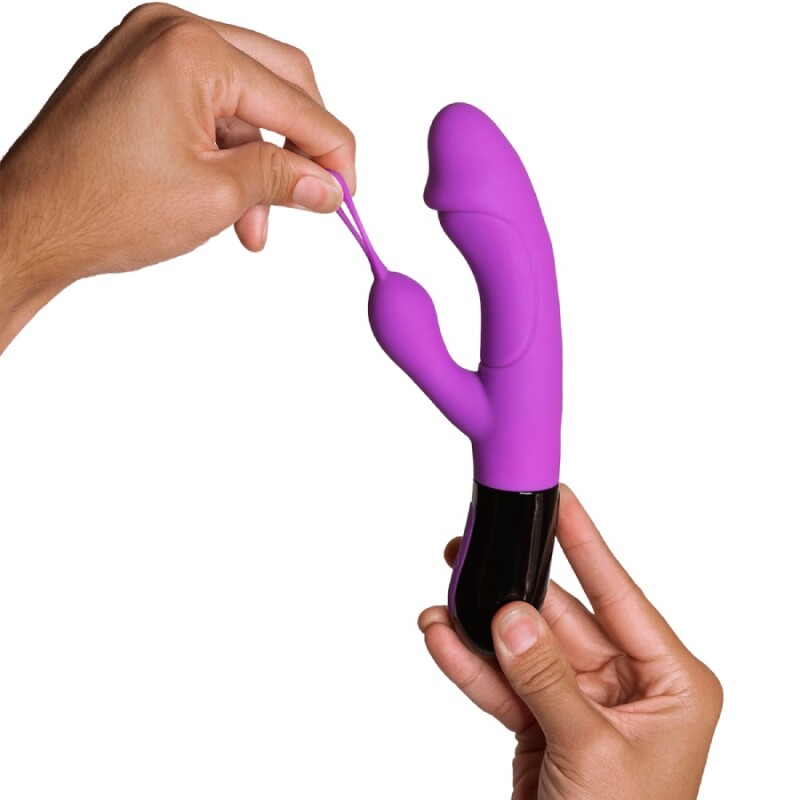 Вібратор-кролик Adrien Lastic Ares 2.0 для точки G та клітора, фіолетовий, 20.6 х 3.8 см