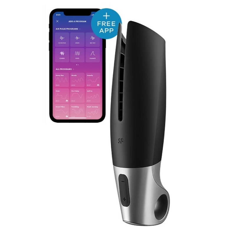 Мастурбатор Satisfyer Power Masturbator з додатком, чорний, 26 х 6 см